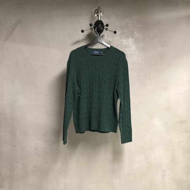 폴로 랄프로렌 케이블 니트 그린 L