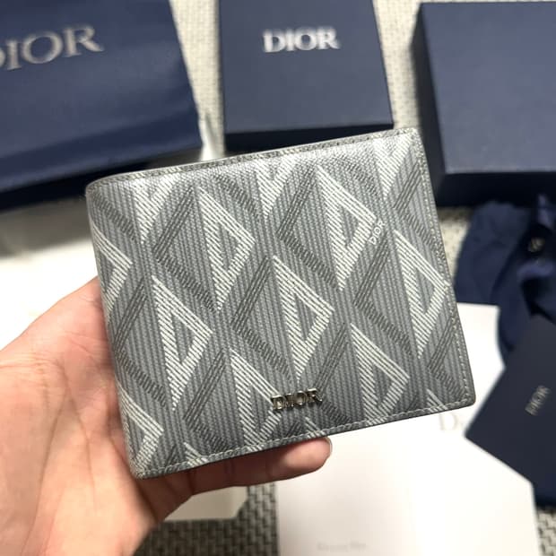 디올 CD 다이아몬드 캔버스 반지갑
