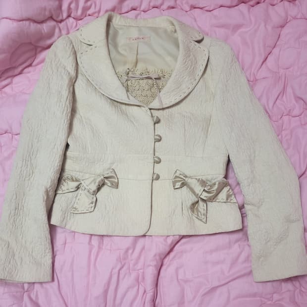 급처상태좋음!샤틴 레이스리본 공주 자켓 양산형지뢰계 레니본st리즈리사st