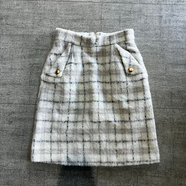 일본빈티지 하구미모리걸 달천깔페어리 트위드 미디스커트
