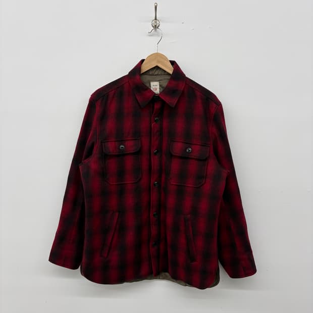 빈티지 밀스펙 레드/블랙 체크 셔츠 자켓 남성L