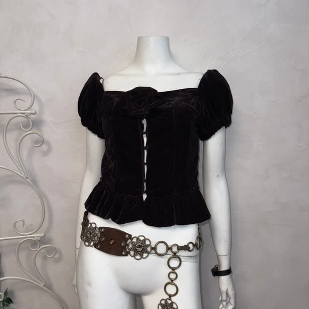 Freckle velvet puff rose jacket