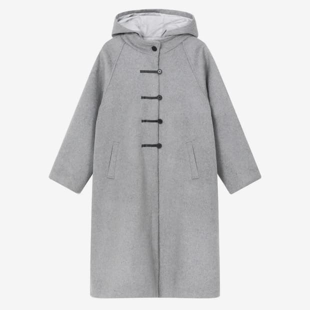 Hoodie long duffle Coat GREY
