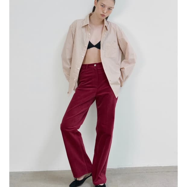 [상태A] 포니테일 벨벳 팬츠 와인 S