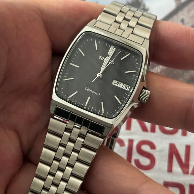 Seiko 세이코 Chronos Square Quartz Day-Date