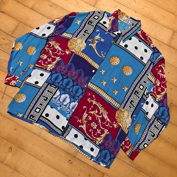 Gianni Versace 베르사체 아쿠아 바로크 패턴 셔츠 105