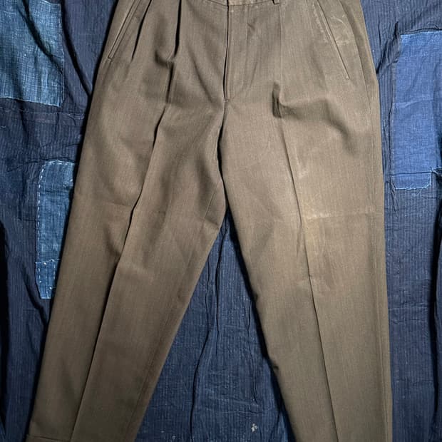 90-00‘s Le Collezioni 스트럭쳐 울 투턱 트라우저 36