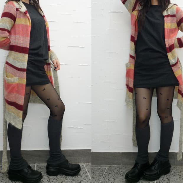stripe robe cardigan