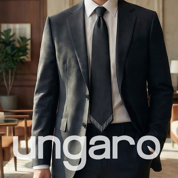 웅가로 실크 다크네이비 스트라이프 넥타이 8.8cm A+등급 K2098