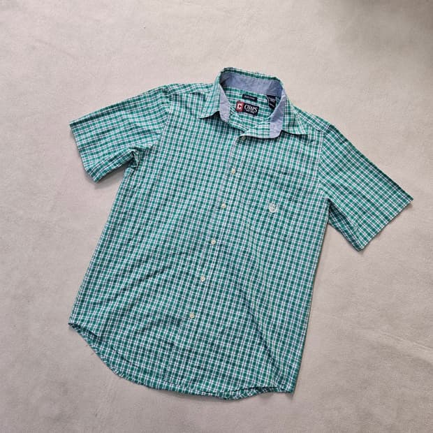 S 쳅스 체크패턴 반팔 셔츠 0407Y