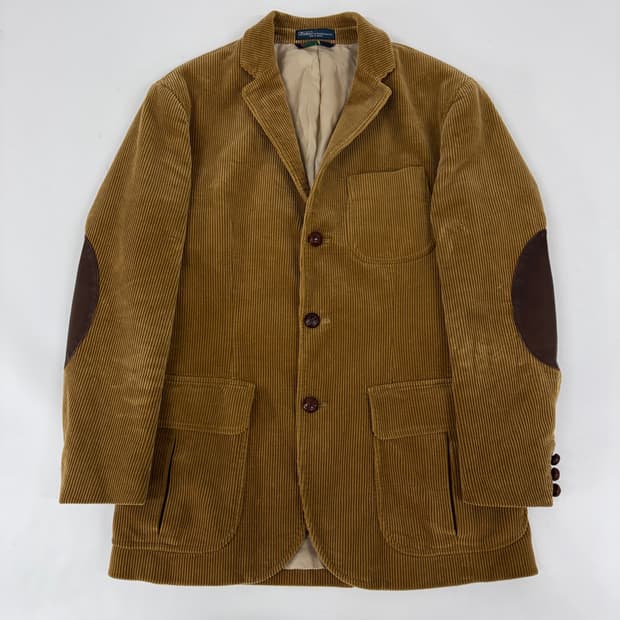 폴로 코듀로이 레더 패치 블레이저 자켓