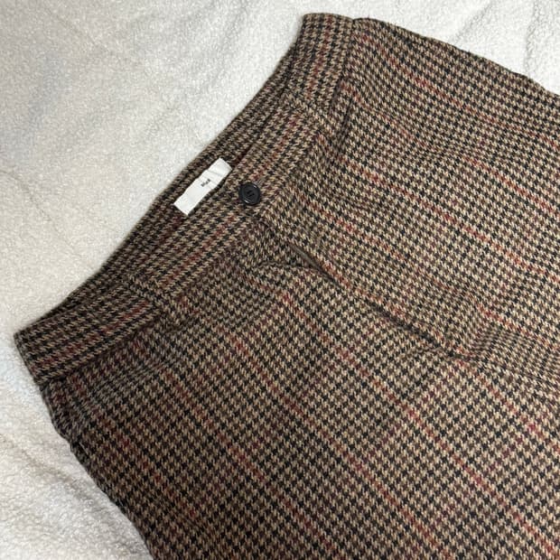 비이커 하운드투스 체크 와이드팬츠