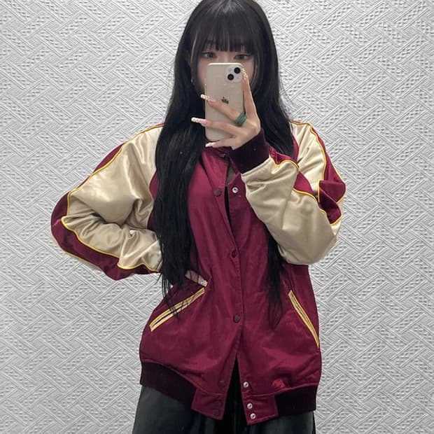 챔피온 레트로 90's 새틴 리버시블 바시티 자켓 L C09949