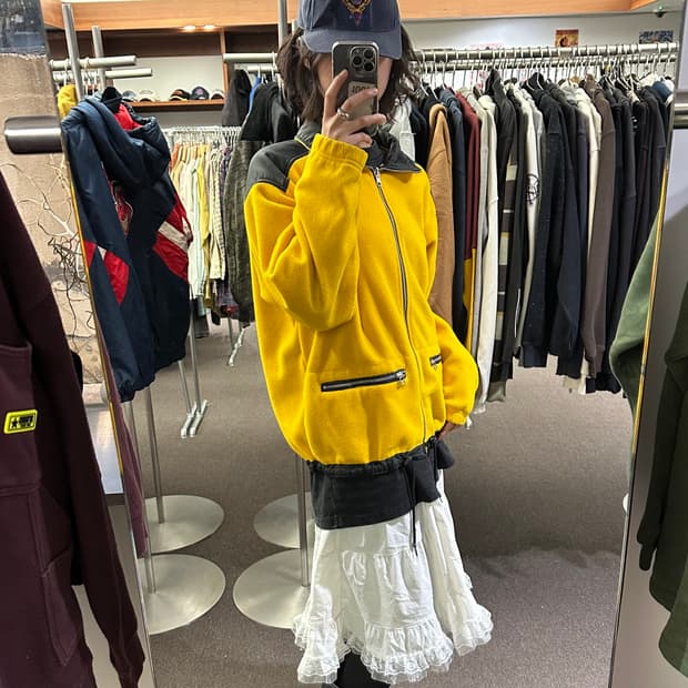 OS)Marlboro 빈티지 배색 플리스 집업