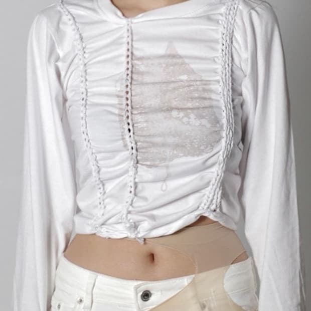 태 taae 001 셔링 롱슬리브 T