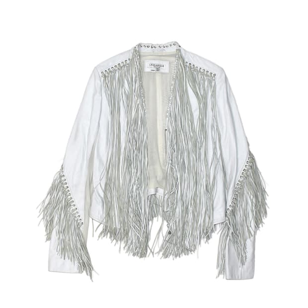 LAMARQUE Fringe Leather Jacket