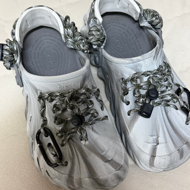 크록스 에코 클로그 마블드 파라코드  커스텀