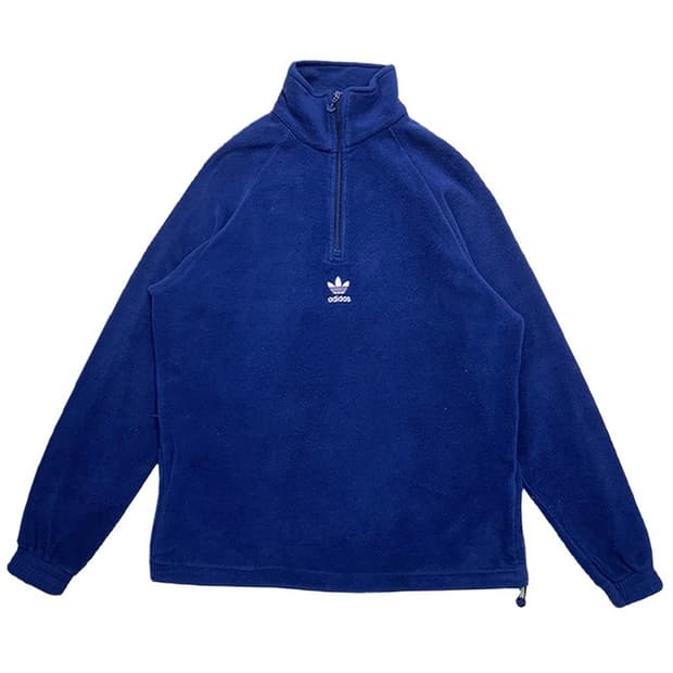 아디다스 아디컬러 클래식 테디 하프집업 플리스 블루 L