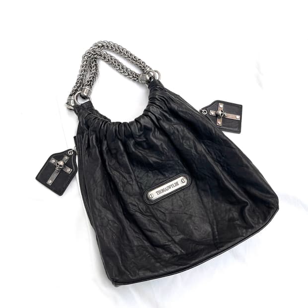 토마스와일드 고딕 스컬 레더 백