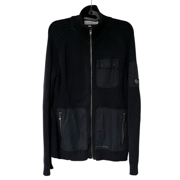 calvin klein zip up knit