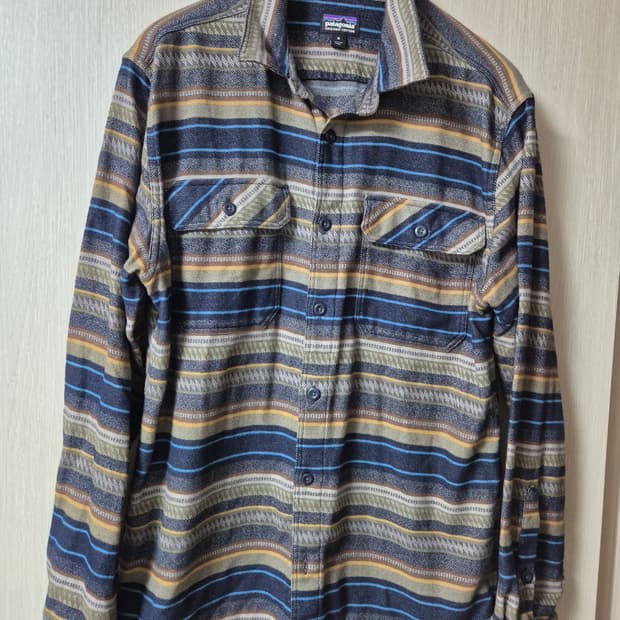 파타고니아  오가닉 코튼셔츠 스트라이프  남방 기모남방 M
