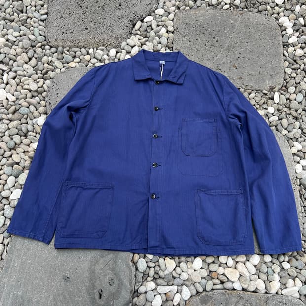 (BIGSIZE)(DEADSTOCK) HBT 헤링본트윌코튼 프렌치워크자켓