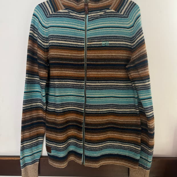 에스닉 니트 집업 