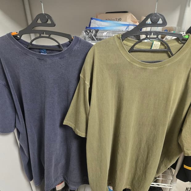 (일괄)3XL 굿온 세이지&네이비 색상 피그먼트 티셔츠