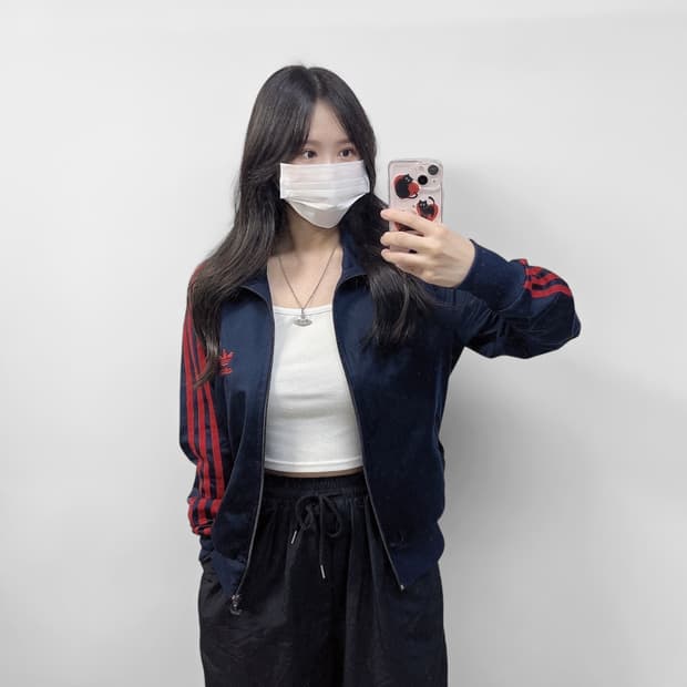 아디다스 파이어버드 트랙탑 져지 네이비 레드