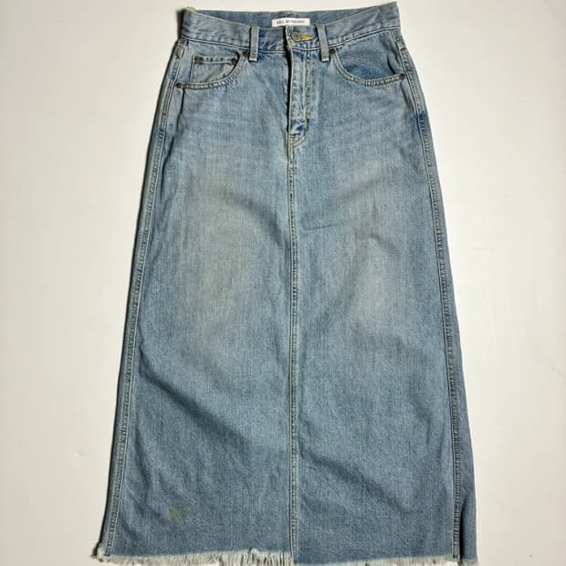 AZUL BY MOUSSY 라이트 블루 데님 컷오프 롱 스커트 R2768