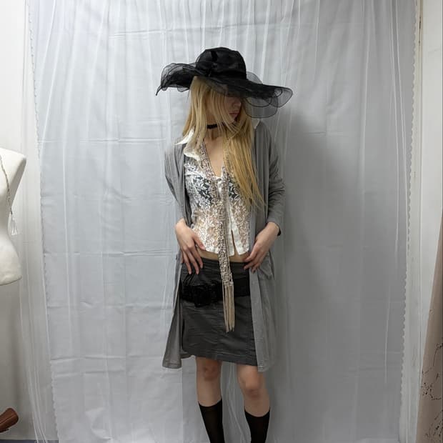 Grey Long Maxi Cardigan