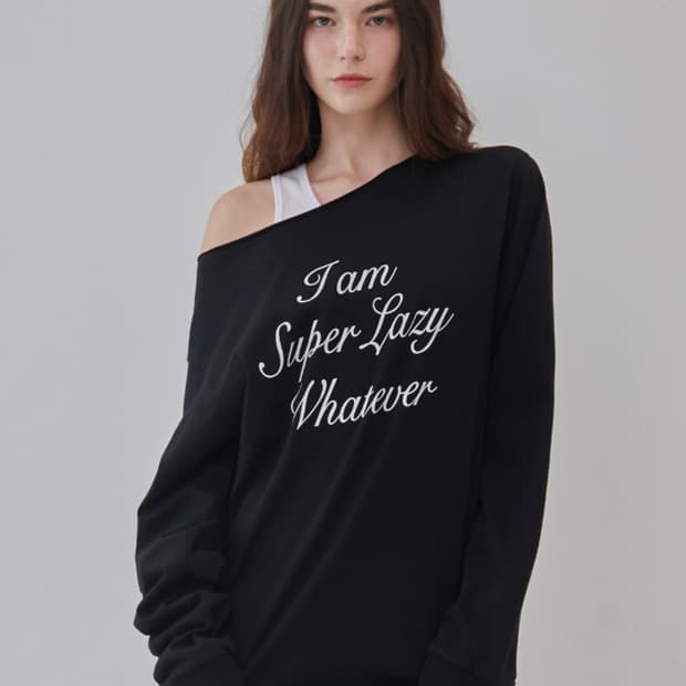 레이지지 오프숄더 롱슬리브 티셔츠