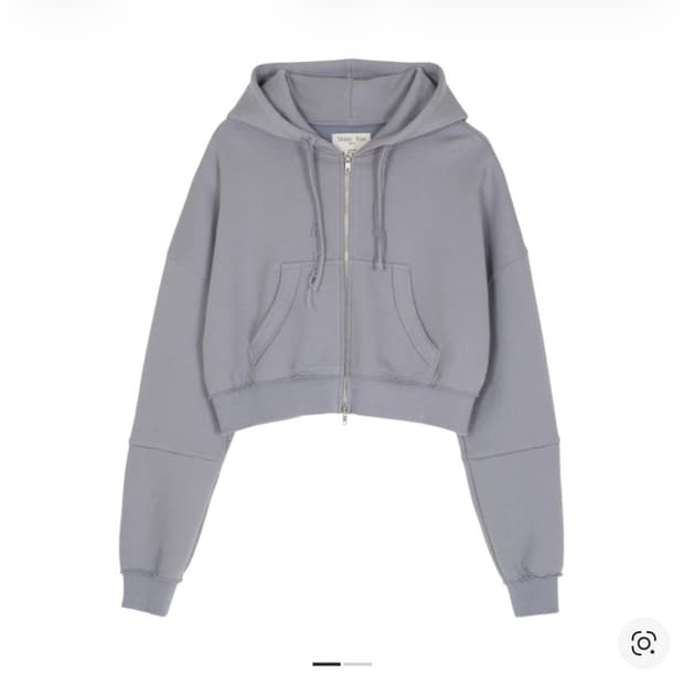 새상품) 마뗑킴 x 피치스 로고 그래픽 크롭 후디 집업 라일락