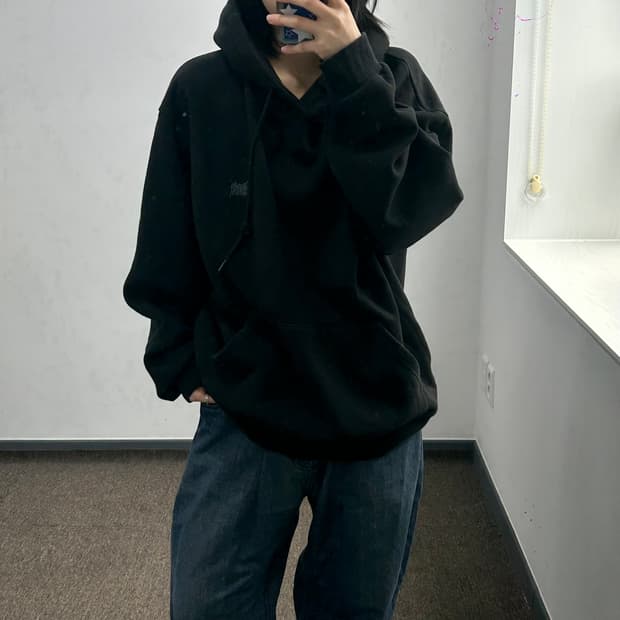 Brown Breath 브라운 브레스 그레이 로고 후드티 