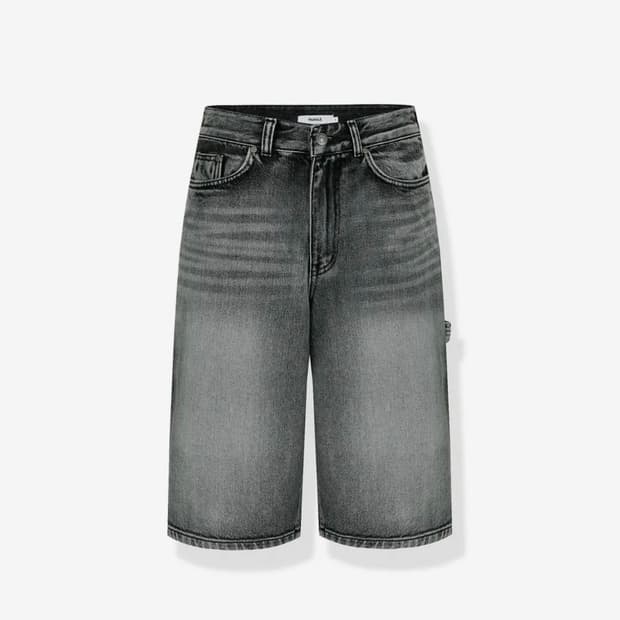 누아클레 버뮤다팬츠 데님블랙