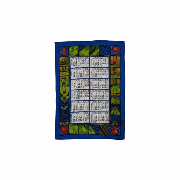 90s French Vintage Fabric Calendar