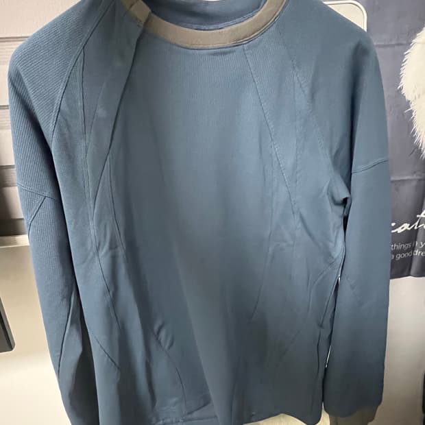 산산기어 placket long sleeve spruce blue