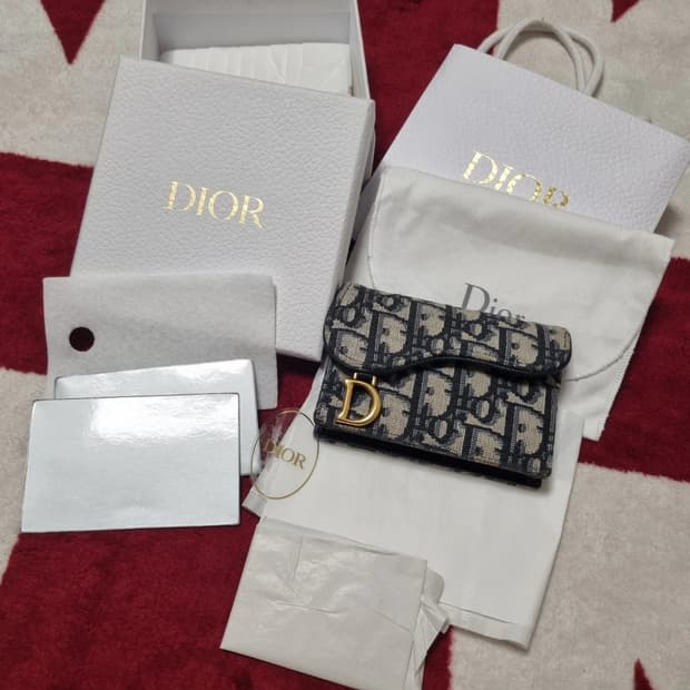 디올 오블리크 새들 카드지갑
