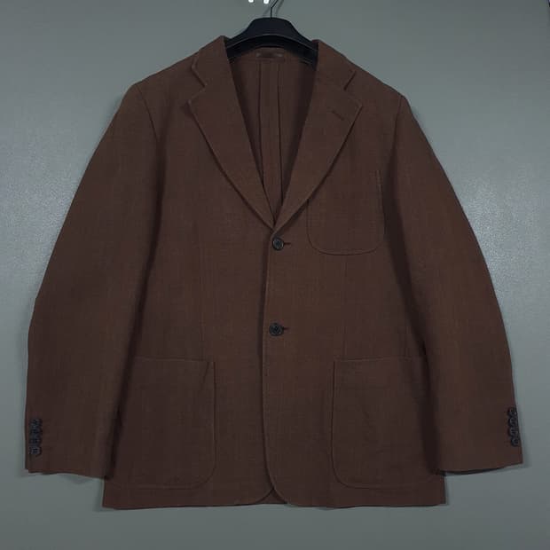 L) 요지 야마모토 X 더반 A.A.R 린넨 싱글 블레이저 브라운 자켓