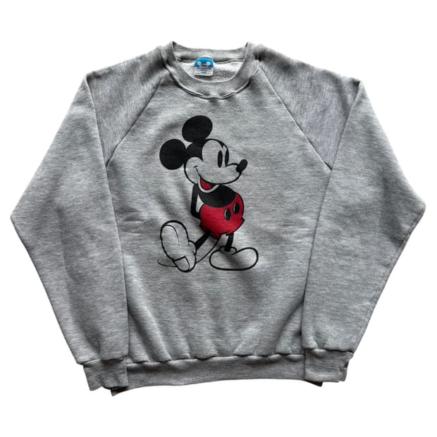 80s 디즈니 미키마우스 스웻셔츠 그레이
