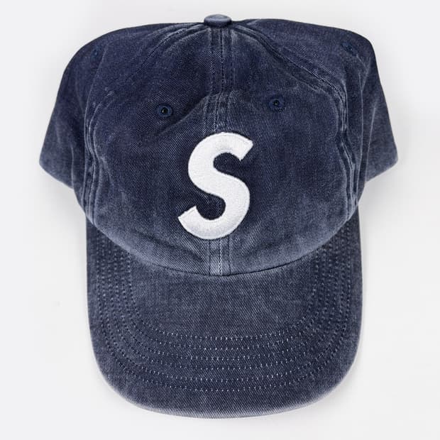 슈프림 피그먼트 프린트 S 로고 6패널 캡 네이비 23FW