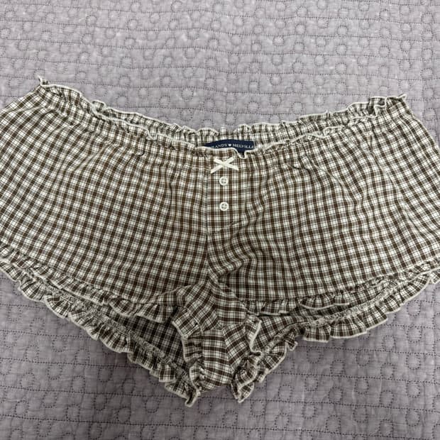 브랜디멜빌 브라운 체크 쇼츠