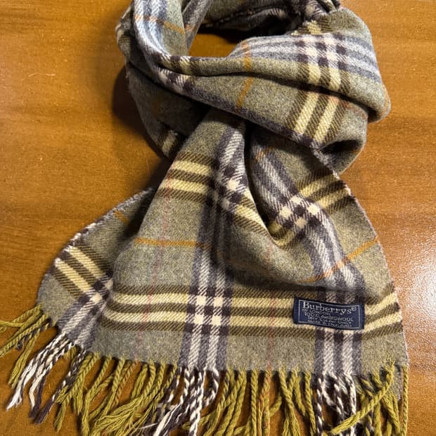 Burberrys 램스울 체크 머플러 올리브