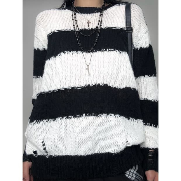 빈티지 락시크 그런지 니트