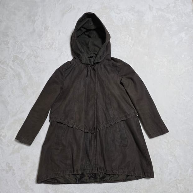 (F)여성 브라운 빈티지 워싱 후드 자켓