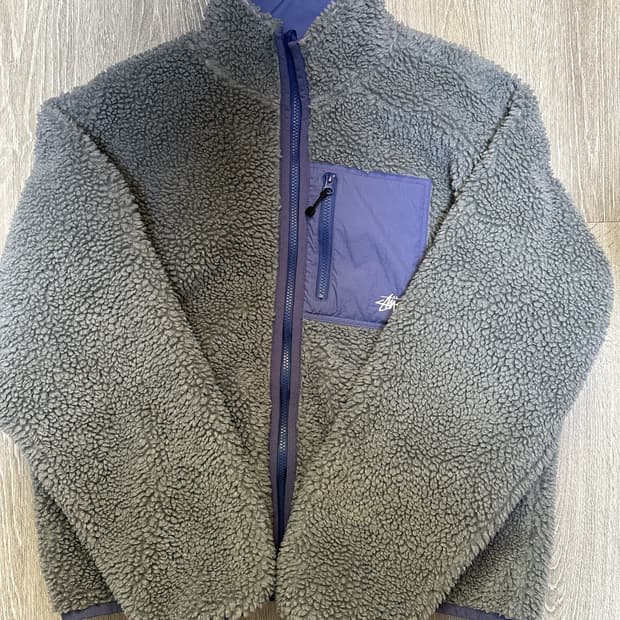 스투시 쉐르파 리버시블 자켓 블루스톤 m