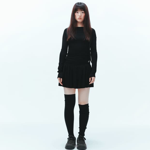 코이세이오 드레이핑 미니 드레스 블랙