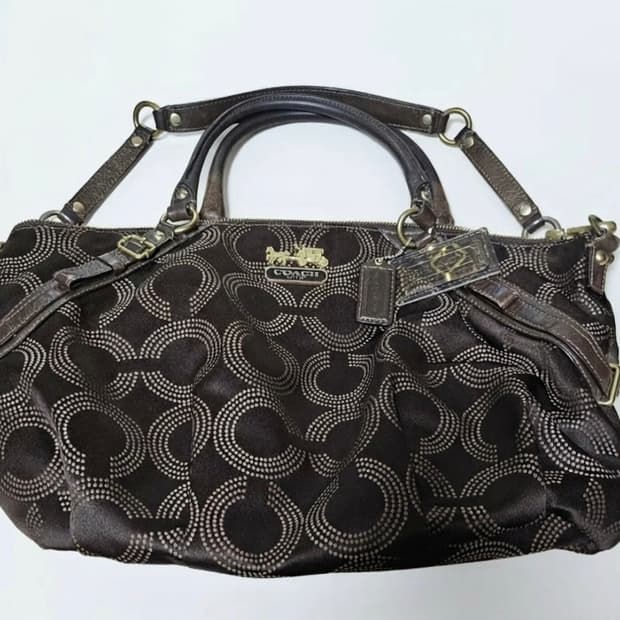 브라운 코치 토트백