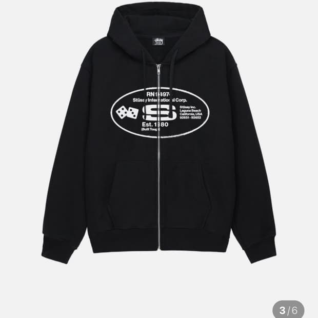 Stussy Oval Corp. Zip Hoodie Black