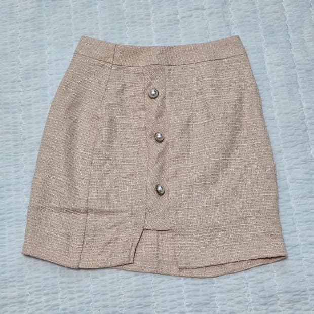 빈티지 로맨틱 트위드 미니스커트